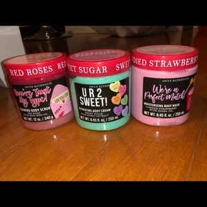 Body care set, lotion, scrub, mask